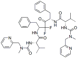 (2S)-N-[(2S,5S)-3,3-difluoro-5-[[(2S)-3-methyl-2-[(methyl-(pyridin-2-y lmethyl)carbamoyl)amino]butanoyl]amino]-4-oxo-1,6-diphenyl-hexan-2-yl] -3-methyl-2-[(methyl-(pyridin-2-ylmethyl)carbamoyl)amino]butanamide CAS#: 144162-29-8