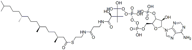 [(2S,3S,4R,5R)-5-(6-aminopurin-9-yl)-4-hydroxy-2-[[hydroxy-[hydroxy-[3-hydroxy-2,2-dimethyl-3-[2-[2-[(3S,7S,11R)-3,7,11,15-tetramethylhexadecanoyl]sulfanylethylcarbamoyl]ethylcarbamoyl]propoxy]phosphoryl]oxy-phosphoryl]oxymethyl]oxolan-3-yl]oxyphosphonic acid CAS#: 146622-45-9