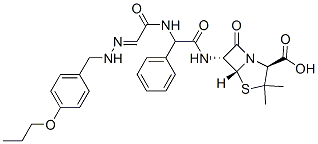 (2S,5R,6R)-3,3-dimethyl-7-oxo-6-[[2-phenyl-2-[[(2E)-2-[(4-propoxybenzo yl)hydrazinylidene]acetyl]amino]acetyl]amino]-4-thia-1-azabicyclo[3.2. 0]heptane-2-carboxylic acid CAS#: 143729-84-4