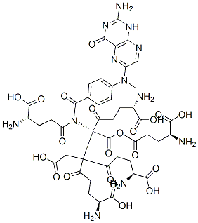 (2S,7R,11S)-2,11-diamino-6-[(4S)-4-amino-4-carboxy-butanoyl]-7-[[(4S)-4-amino-4-carboxy-butanoyl]-[4-[(2-amino-4-oxo-1H-pteridin-6-yl)methylamino]benzoyl]amino]-7-[(4S)-4-amino-4-carboxy-butanoyl]oxycarbonyl-6-(carboxymethyl)-5,8-dioxo-dodecanedioic acid CAS#: 35409-55-3