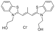 3-(2-OXY-ETHYL)-2-[3-(3-(2-OXY-ETHYL)-2-BENZOTHIAZOLINYLIDENE)-2-METHYL-1-PROPENYL)] BENZOTHIAZOLIUM CHLORIDE CAS#: 34979-97-0
