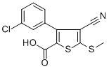 3-(3-CHLOROPHENYL)-4-CYANO-5-(METHYLTHIO)THIOPHENE-2-CARBOXYLIC ACID CAS#: 116493-00-6