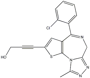 3-[4-(2-Chlorophenyl)-9-methyl-6H-thieno[3,2-f][1,2,4]triazolo[4,3-a][1,4]diazepin-2-yl]-2-propyn-1-ol CAS#: 132464-59-6