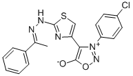 3-(4-Chlorophenyl)-5-hydroxy-4-((2-alpha-benzylidenehydrazino)-4-thiaz olyl)-1,2,3-oxadiazolium CAS#: 155812-27-4