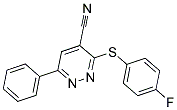 3-[(4-FLUOROPHENYL)SULFANYL]-6-PHENYL-4-PYRIDAZINECARBONITRILE CAS#: 338417-93-9