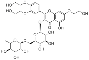 3-[[6-O-(6-deoxy-alpha-L-mannopyranosyl)-beta-D-glucopyranosyl]oxy]-2-(3,4-dihydroxyphenyl)-5,7-dihydroxy-4H-1-benzopyran-4-one, tris(2-hydroxyethyl) ether CAS#: 31511-30-5