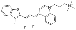 3-METHYL-2-((E)-3-[1-[3-(TRIMETHYLAMMONIO)PROPYL]-4(1H)-QUINOLINYLIDENE]-1-PROPENYL)-1,3-BENZOTHIAZOL-3-IUM DIIODIDE CAS#: 157199-63-8