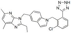 3-((N-(2-tetrazol-5-yl-6-chlorobenzyl)-5-indolyl)methyl)-5,7-dimethyl-2-ethyl-3H-imidazo(4,5-b)pyridine CAS#: 145303-66-8