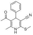 3-Pyridinecarbonitrile, 1,4-dihydro-5-acetyl-6-methyl-2-(methylthio)-4 -phenyl- CAS#: 117509-71-4