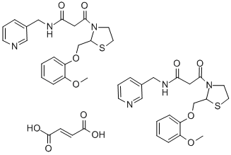 3-Thiazolidinepropanamide, 2-((2-methoxyphenoxy)methyl)-beta-oxo-N-(3- pyridinylmethyl)-, (E)-2-butenedioate (2:1) CAS#: 161364-76-7