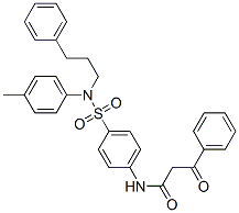 3-oxo-3-phenyl-N-[4-[N-(3-phenylpropyl)-N-(p-tolyl)sulphamoyl]phenyl]propionamide CAS#: 38219-91-9
