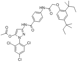3-[p-[(2,4-di-tert-pentylphenoxy)acetamido]benzamido]-1-(2,4,6-trichlorophenyl)-1H-pyrazol-5-yl acetate CAS#: 33898-91-8