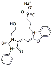 3(2H)-Benzoxazolepropanesulfonic acid, 2-[[3-(2-hydroxyethyl)-5-oxo-1-phenyl-2-thioxo-4-imidazolidinylidene]ethylidene]-, monosodium salt CAS#: 34328-00-2