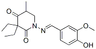 3,3-Diethyl-1-[(4-hydroxy-3-methoxybenzylidene)amino]-5-methyl-2,4-piperidinedione CAS#: 39844-60-5