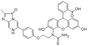 3,7-DIHYDRO-6-[4-[2-[N'-(5-FLUORESCEINYL)THIOUREIDO]ETHOXY]PHENYL]-2-METHYLIMIDAZO[1,2-A]PYRAZIN-3-ONE CAS#: 133118-06-6
