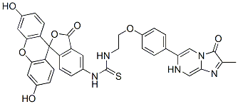 3,7-dihydro-6-(4-(2-(N'-(5-fluoresceinyl)thioureido)ethoxy)phenyl)-2-methylimidazo-(1,2-a)pyrazin-3-one CAS#: 132059-43-9