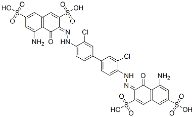 (3E)-5-amino-3-[[4-[4-[(2E)-2-(8-amino-1-oxo-3,6-disulfo-naphthalen-2- ylidene)hydrazinyl]-3-chloro-phenyl]-2-chloro-phenyl]hydrazinylidene]- 4-oxo-naphthalene-2,7-disulfonic acid CAS#: 3627-06-3