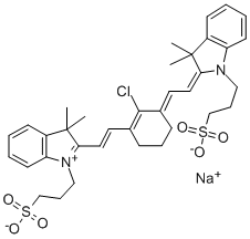 3H-INDOLIUM, 2-[2-[2-CHLORO-3-[[1,3-DIHYDRO-3,3-DIMETHYL-1-(3-SULFOPROPYL)-2H-INDOL-2-YLIDENE]ETHYLIDENE]-1-CYCLOHEXEN-1-YL]ETHENYL]-3,3-DIMETHYL-1-(3-SULFOPROPYL)-, INNER SALT, SODIUM SALT CAS#: 115970-63-3