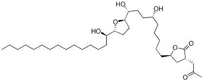 (3S,5R)-5-[(6R,9R)-6,9-dihydroxy-9-[(2R,5R)-5-[(1R)-1-hydroxypentadecy l]oxolan-2-yl]nonyl]-3-(2-oxopropyl)oxolan-2-one CAS#: 170900-27-3
