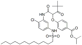 4-[1-[[2-Chloro-5-(dodecylsulfonylamino)phenyl]carbamoyl]-2-oxo-3,3-dimethylbutoxy]benzoic acid isopropyl ester CAS#: 116312-72-2