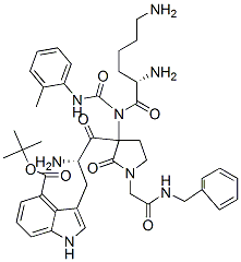 4-((1,1-dimethylethoxy)carbonyl)-tryptophyl-lysyl(2-tolylaminocarbonyl)amino-1-(benzylcarbamoylmethyl)pyrrolidin-2-one CAS#: 157973-91-6