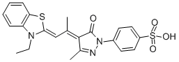 4-[4-[2-(3-ethyl-2(3H)-benzothiazolylidene)-1-methylethylidene]-4,5-dihydro-3-methyl-5-oxo-1H-pyrazol-1-yl]benzenesulphonic acid CAS#: 31994-53-3