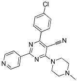4-(4-CHLOROPHENYL)-6-(4-METHYLPIPERAZINO)-2-(4-PYRIDINYL)-5-PYRIMIDINECARBONITRILE CAS#: 320418-28-8