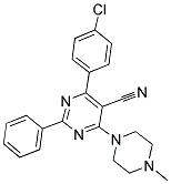 4-(4-CHLOROPHENYL)-6-(4-METHYLPIPERAZINO)-2-PHENYL-5-PYRIMIDINECARBONITRILE CAS#: 320418-13-1