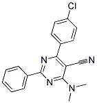 4-(4-CHLOROPHENYL)-6-(DIMETHYLAMINO)-2-PHENYL-5-PYRIMIDINECARBONITRILE CAS#: 320417-50-3
