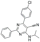 4-(4-CHLOROPHENYL)-6-(ISOPROPYLAMINO)-2-PHENYL-5-PYRIMIDINECARBONITRILE CAS#: 320418-03-9