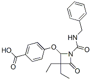 4-((4-carboxyphenyl)oxy)-3,3-diethyl-1-(((phenylmethyl)amino)carbonyl)-2-azetidinone CAS#: 143818-53-5