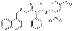 4-[(5-([(1-NAPHTHYLMETHYL)THIO]METHYL)-4-PHENYL-4H-1,2,4-TRIAZOL-3-YL)THIO]-3-NITROBENZALDEHYDE CAS#: 303010-08-4