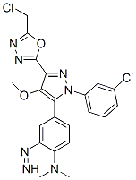 4-[5-[5-(chloromethyl)-1,3,4-oxadiazol-2-yl]-2-(3-chlorophenyl)-4-meth oxy-pyrazol-3-yl]diazenyl-N,N-dimethyl-aniline CAS#: 172701-67-6
