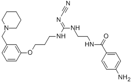 4-AMINO-N-[2-[[(CYANOAMINO)[[3-[3-(1-PIPERIDINYLMETHYL)PHENOXY]PROPYL]IMINO]METHYL]AMINO]ETHYL]BENZAMIDE CAS#: 140873-26-3