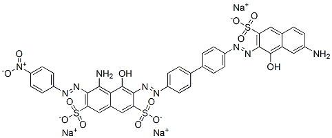 4-Amino-6-[[4'-[(7-amino-1-hydroxy-3-sulfo-2-naphtyl)azo]-1,1'-biphenyl-4-yl]azo]-5-hydroxy-3-[(4-nitrophenyl)azo]-2,7-naphthalenedisulfonic acid trisodium salt CAS#: 4656-30-8