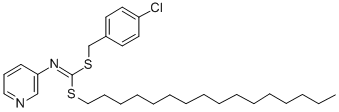 (4-Chlorophenyl)methyl hexadecyl-3-pyridinylcarbonimidodithioate CAS#: 41643-23-6
