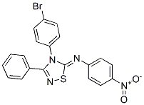 4-(p-Bromophenyl)-5-[(p-nitrophenyl)imino]-3-phenyl-4,5-dihydro-1,2,4-thiadiazole CAS#: 33863-70-6