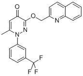 4(1H)-Pyridazinone, 6-methyl-3-(2-quinolinylmethoxy)-1-(3-(trifluorome thyl)phenyl)- CAS#: 146824-84-2