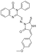 4(3H)-Quinazolinone, 2-(((4-((4-methoxyphenyl)methylene)-5-oxo-2-thiox o-1-imidazolidinyl)imino)methyl)-3-phenyl- CAS#: 169471-16-3