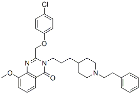 4(3H)-Quinazolinone,  2-[(4-chlorophenoxy)methyl]-8-methoxy-3-[3-[1-(2-phenylethyl)-4-piperidinyl]propyl]- CAS#: 387346-35-2