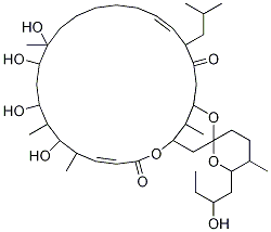 (4E,18E)-3',4',5',6'-Tetrahydro-7,9,11,12-tetrahydroxy-6'-(2-hydroxybutyl)-5',6,8,12,27-pentamethyl-20-(2-methylpropyl)spiro[2,24-dioxabicyclo[21.3.1]heptacosa-4,18-diene-25,2'-[2H]pyran]-3,21-dione CAS#: 140221-73-4