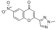 4H-1-Benzopyran-4-one, 2-(2-methyl-1H-1,2,3-triazol-4-yl)-6-nitro- CAS#: 131924-51-1