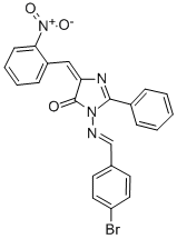 4H-Imidazol-4-one, 3,5-dihydro-3-(((4-bromophenyl)methylene)amino)-5-( (2-nitrophenyl)methylene)-2-phenyl- CAS#: 126293-30-9