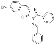 4H-Imidazol-4-one, 3,5-dihydro-5-((4-bromophenyl)methylene)-2-phenyl-3 -((phenylmethylene)amino)- CAS#: 126245-13-4