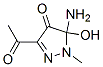 4H-Pyrazol-4-one, 3-acetyl-5-amino-1,5-dihydro-5-hydroxy-1-methyl- (9CI) CAS#: 175472-59-0