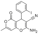 4H,5H-PYRANO[4,3-B]PYRAN-3-CARBONITRILE, 2-AMINO-4-(2-IODOPHENYL)-7-METHYL-5-OXO- CAS#: 339584-01-9