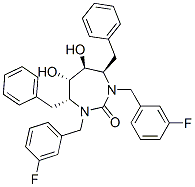 (4R,5S,6S,7R)-4,7-dibenzyl-1,3-bis[(3-fluorophenyl)methyl]-5,6-dihydro xy-1,3-diazepan-2-one CAS#: 153182-42-4