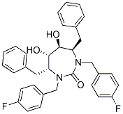 (4R,5S,6S,7R)-4,7-dibenzyl-1,3-bis[(4-fluorophenyl)methyl]-5,6-dihydro xy-1,3-diazepan-2-one CAS#: 153182-30-0