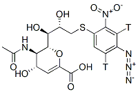 (4S,5R,6R)-5-acetamido-6-[(1S,2S)-3-(4-azido-2-nitro-3,5-ditritio-phen yl)sulfanyl-1,2-dihydroxy-propyl]-4-hydroxy-5,6-dihydro-4H-pyran-2-car boxylic acid CAS#: 132406-95-2