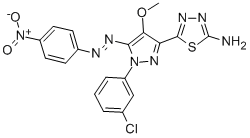 5-(1-(3-Chlorophenyl)-4-methoxy-5-(4-nitrophenylazo)-1H-pyrazol-3-yl)- 1,3,4-thiadiazol-2-amine CAS#: 172701-60-9